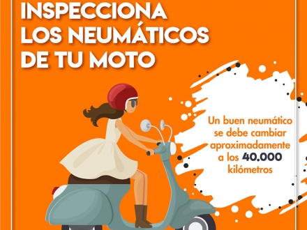 Inspecciona los neumáticos de tu moto