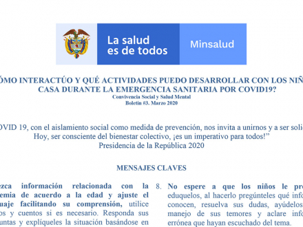 ¿Cómo interactúo y qué actividades puedo desarrollar con los niños en casa durante la emergencia sanitaria por covid-19?