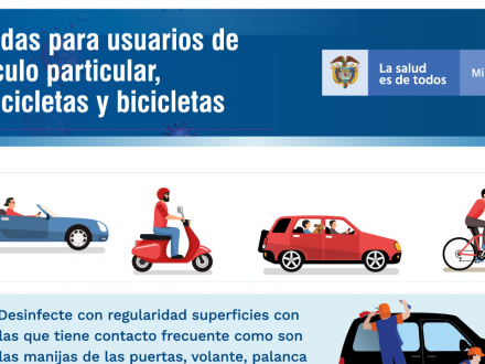 Medidas para usuarios de vehículo particular, motocicletas y bicicletas