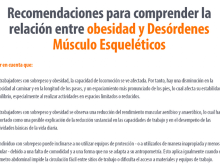 Recomendaciones para comprender la relación entre obesidad y desórdenes músculo esqueléticos