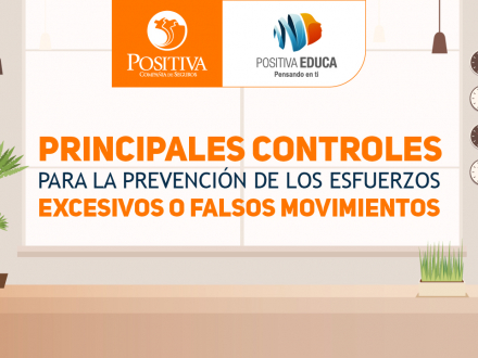 Principales controles para la prevención de esfuerzos excesivos o falsos movimientos