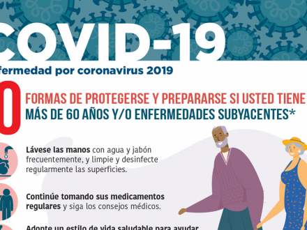 10 formas de protegerse y prepararse si usted tiene más de 60 años y/o enfermedades subyacentes
