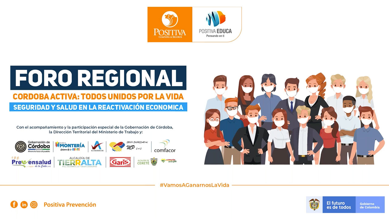 Foro regional Córdoba activa: todos unidos por la vida, SST en la reactivación económica