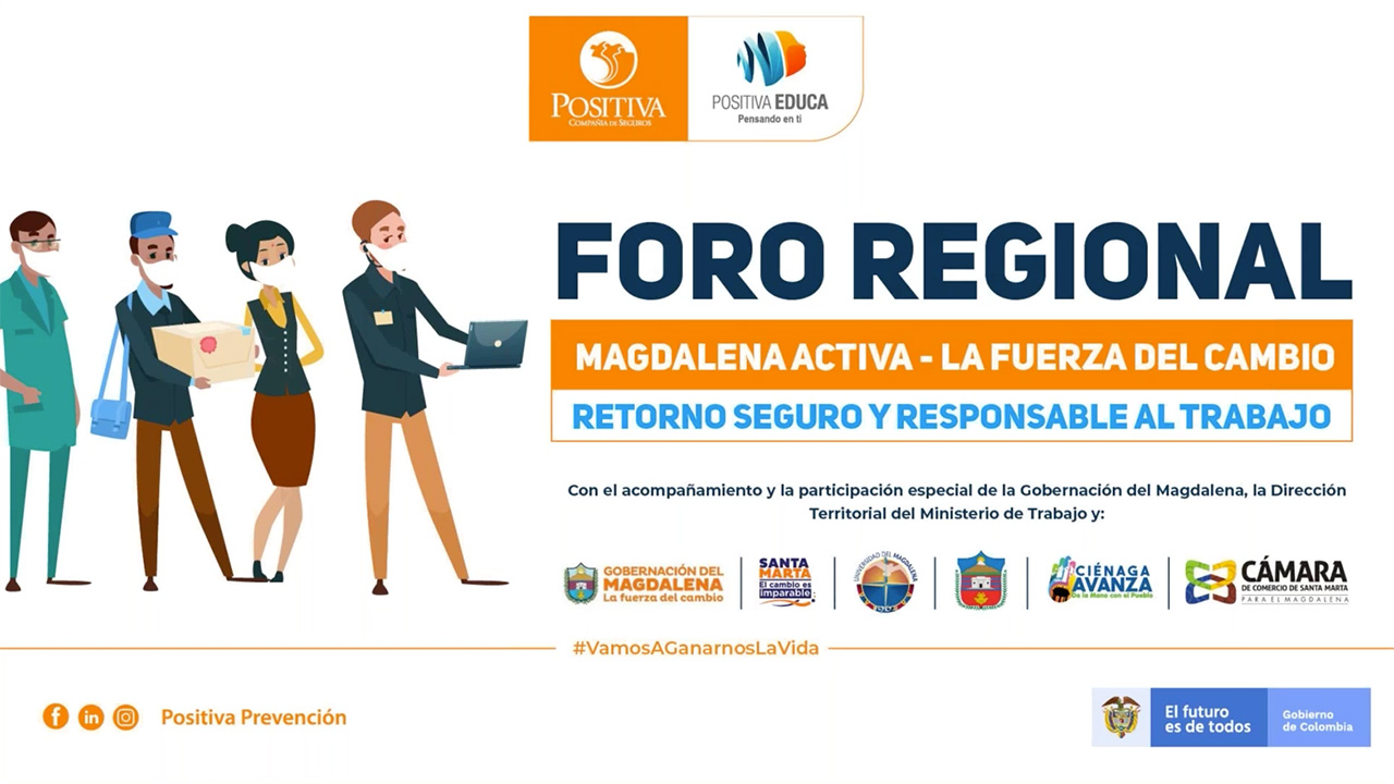 Foro regional Magdalena activa - la fuerza del cambio, retorno seguro y saludable al trabajo