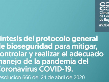 Síntesis del protocolo general de bioseguridad para mitigar, controlar y realizar el adecuado manejo de la pandemia del coronavirus covid-19