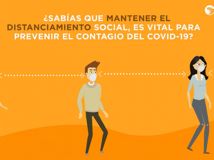 ¿Sabías que mantener el distanciamiento social, es vital para prevenir el contagio del covid-19?