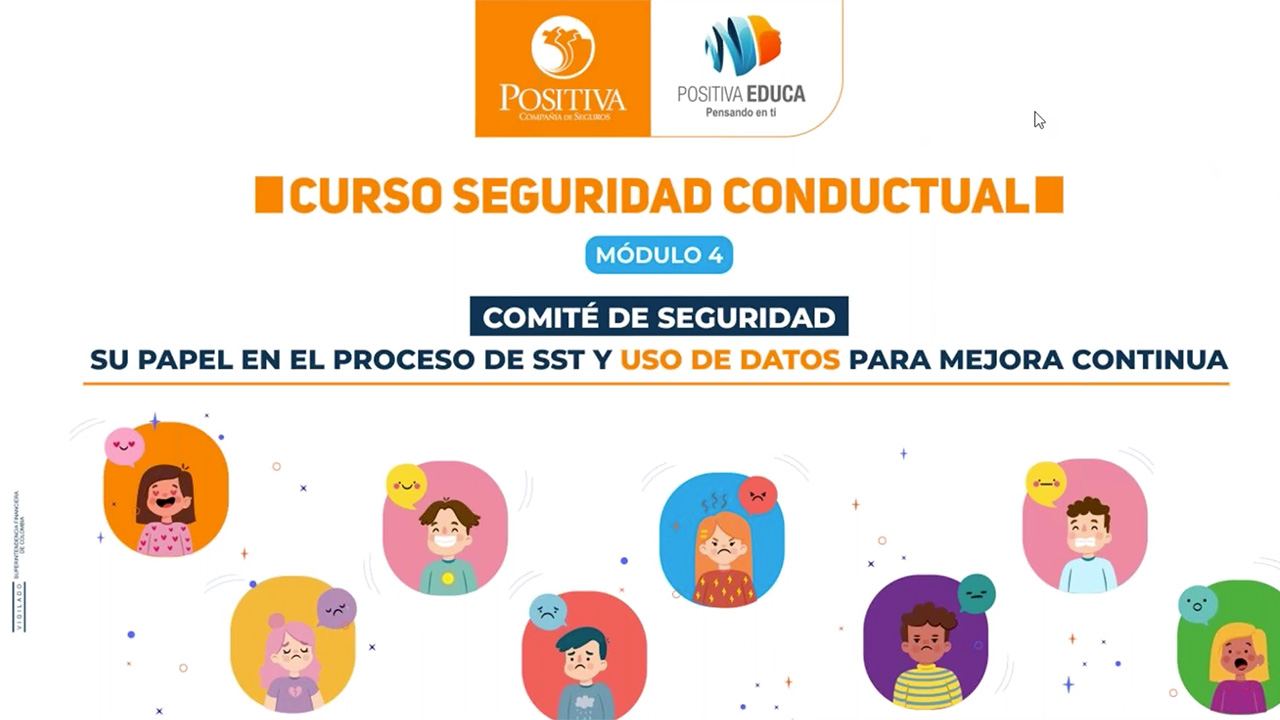 Curso Seguridad conductual, Módulo 4: Comité de seguridad, su papel en el proceso de SST y uso de datos para mejora continua