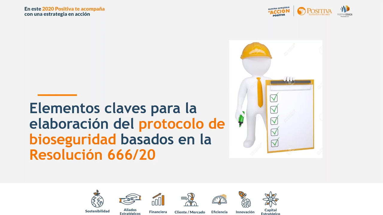 Elementos claves para la elaboración del protocolo de bioseguridad basados en la Resolución 666/20