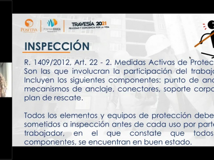Inspección de equipos para trabajo en alturas