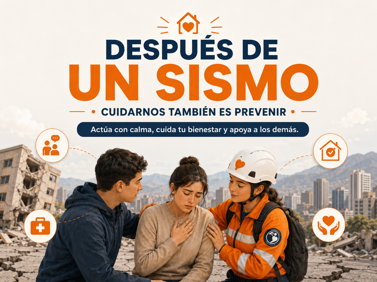 Infografía con recomendaciones sobre qué hacer después de un sismo