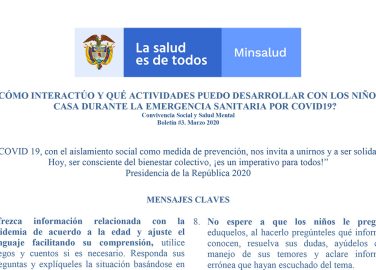 ¿Cómo interactúo y qué actividades puedo desarrollar con los niños en casa durante la emergencia sanitaria por covid-19?