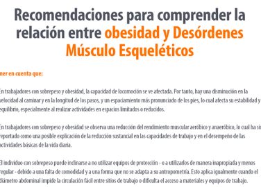 Recomendaciones para comprender la relación entre obesidad y desórdenes músculo esqueléticos