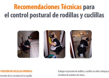 Recomendaciones técnicas para el control postural de rodillas y cuclillas